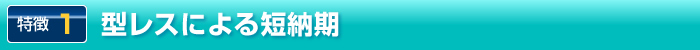 特徴1. 型レスよる短納期